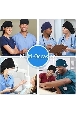 Trendooze Ayarlanabilir Düğmeli Şapka, Pamuklu Çalışma Kapağı, Ter Bandı Ve Kravat Arka Şapka