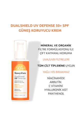 Sassycare Güneş Kremi Spf 50+ Dualshield Uv Defense Yüz Ve Vücut
