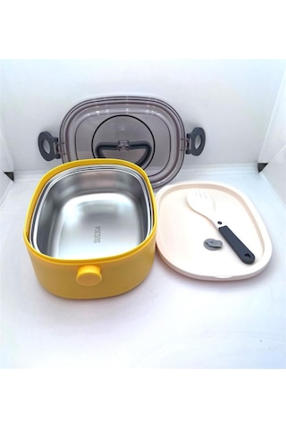 Vagonlife Paslanmaz Çelik Tek Bölmeli Yemek Kabı - Lunch Box Vgn540 Sarı Sarı