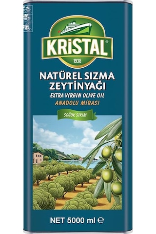 Kristal Natürel Sızma Zeytinyağı Anadolu Mirası 5 Litre Teneke