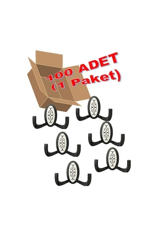 100 Adet Metal Vestiyer Askılığı - Mat Siyah, Desenli, Dayanıklı, Elbise Ve Mobilya Askılığı Siyah - Beyaz