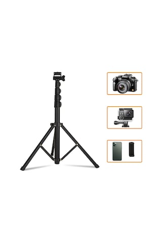 Jmary MT-39 5 Kademeli 153cm Fonksiyonel 2 in 1 Monopod 360 Derece Dönebilen Başlıklı Tripod JMARY-TA84069 Siyah