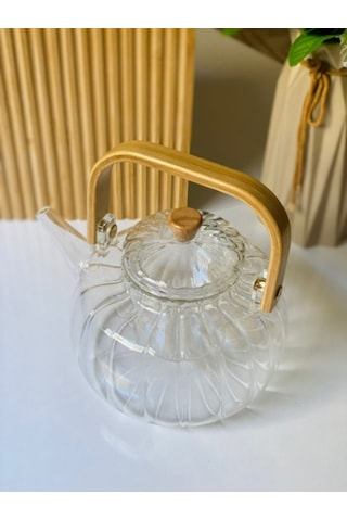 Ahşap Saplı Cam Çizgili Demlik Diğer