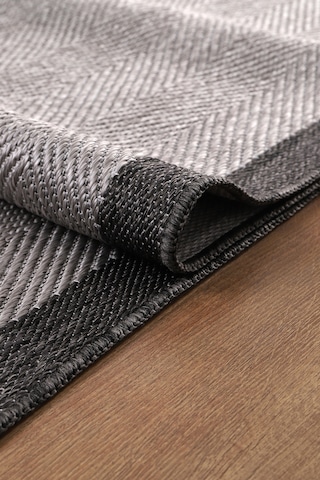 Elit Premium Sisal Jut Halı 1405 Hav Ve Toz Yapmaz Bordürlü Halı Gri-siyah Gri - Siyah