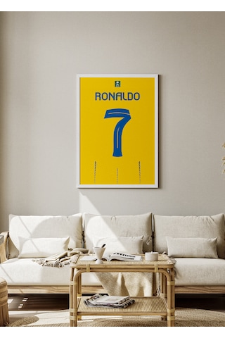 Ronaldo R7 7 Poster Tablo Beyaz Çerçeveli
