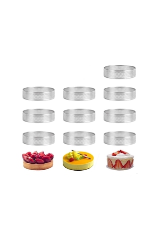 Nar Kalıp Delikli Yuvarlak Tart Kalıbı 10 Lü 6cm