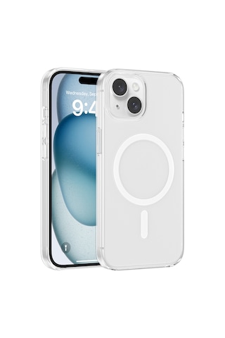 Maks Technology iPhone Uyumlu 14 Kılıf Ic Çipli Mkst Wireless Şarj Özellikli Şeffaf in Kapak - Şeffaf