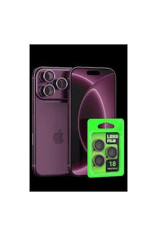 Newface Apple iPhone Uyumlu, 18 Pro Raze Metal Kamera Lens - Bordo