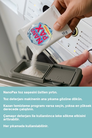 Çamaşır Makinesi Temizleyici Toz Bakım Saşesi 12 Adet X 10gr