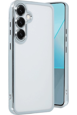 Gld-spt- Newface Samsung Uyumlu Galaxy S25 Kılıf Razer Lensli Silikon - Gümüş