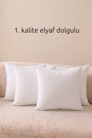 4'lü İç Kırlent Silikon Elyaf Dolgulu Koltuk Kırlenti İç Yastık Dolgusu Kırlent İçi 50x50 Cm 50 x 50