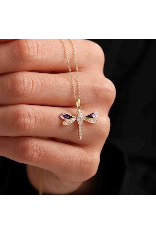 Altın Yusufcuk Kolye Mineli T12830