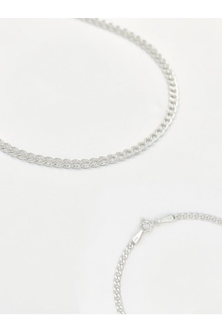 Brezza Lusso Jewelry 925 Ayar Gurmet Gümüş Erkek Kolye Zincir 3.5 Mm 60 Cm (440698128) 60 CM