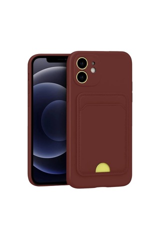 Mey İthalat Apple iPhone Uyumlu 11 Kılıf Kelvin Kartvizitli Silikon - Bordo