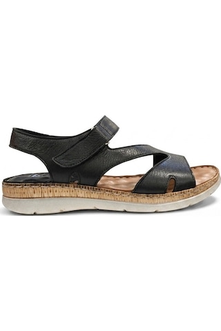 Siyah Kadın Hakiki Deri Günlük Sandalet 213.s-014-15450