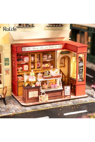 Rolife Dg168 Tatlı Dükkanı Honey Dessert Talk Dıy Minyatür Maket Model Seti Mini Dollhouse 3d Model Kit Detaylı Dekoratif Hobi Seti 3d Puzzle Tiny House