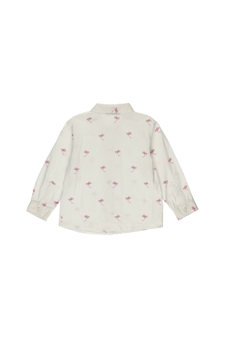 Panço Erkek Çocuk Palmiye Desenli Gömlek Beyaz 2311Bb06009-2386 001