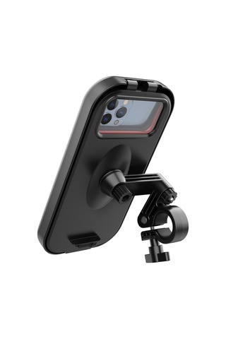 Hl-159 Su Geçirmez Motosiklet Dikiz Aynası 47-68 Inç Telefonlar Için Telefon Montaj Tutacağı Rotasyonu - Tamamı Siyah