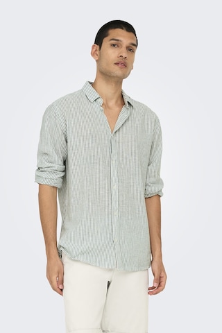 Only & Sons Erkek Gömlek 22026601 Krem-yeşil Krem-yeşil Krem - Yeşil