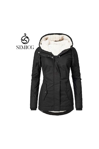 Yeni Kadın Düz Renk Polar Ceket Siyah Siyah