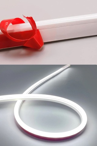 Kaput Ledi Animasyonlu Gündüz Ledi Kaput Arası Şerit Led Silikon 90 Cm Beyaz Renk 90 Cm Beyaz Işık