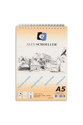 A.esk.blk.090.05 Sipralli .eskiz Blok.90gr.a5 60 Ypr.dik Alx-821