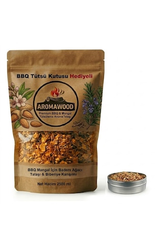 Badem Ağacı & Biberiye Özü Tütsüleme Aroma Talaşı Grill Mangal & Bbq Barbekü İçin Yoğun Aroma