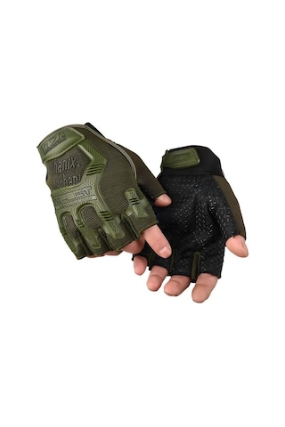 Single Sword Mechanix Yarım Parmak Eldiven- Taktik Destekli Kadın&erkek Unisex Eldiven Haki