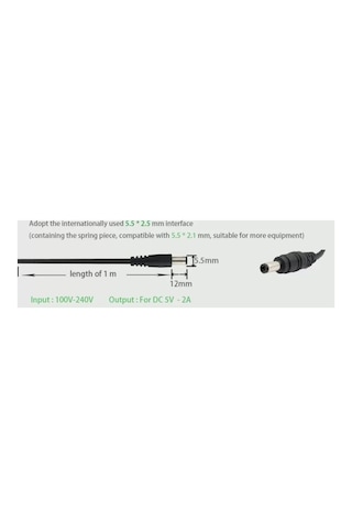 5v 2a Adaptör Android Tv Box Uydu Alıcı Uyumlu Dc 5,5mm Şarj Aleti