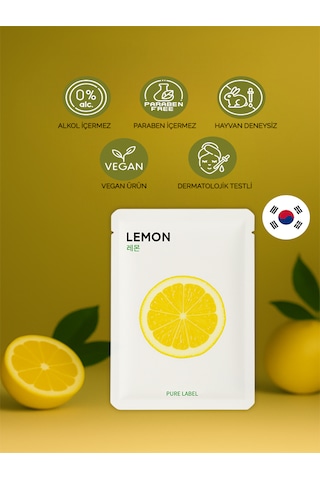 Modamkore 7'li Paket Limonlu Kore Yüz Maskesi C Vitamini Cilt Aydınlatıcı