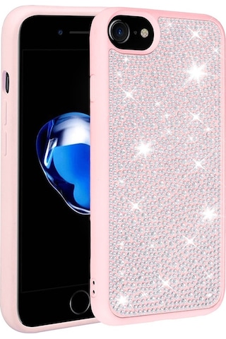 Apple Uyumlu iPhone Se 2020 Kılıf Parlak Taşlı Tasarım Zore Ston Kılıf