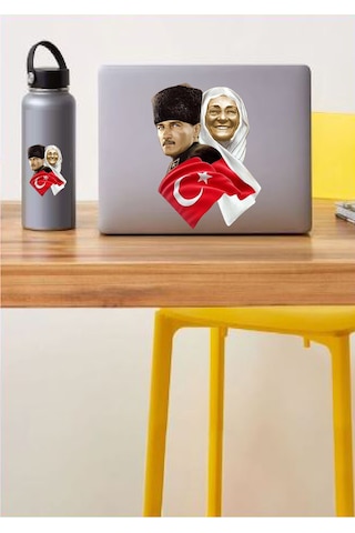 Atatürk Ve Zübeyde Hanım Sticker - Araba Oto Motosiklet Karavan Sticker - 00624 30x22 Cm