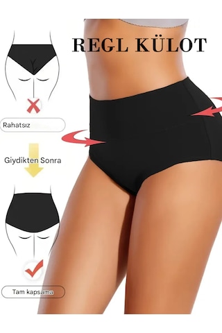 Sauna Suit Süper Emici Ultra Hijyenik Regl Külodu , Gece Gündüz Gün Boyu Etkili Sızdırmaz Adet Külodu Siyah