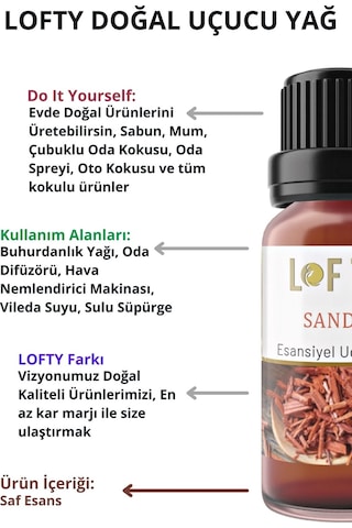 Lofty Sandal Uçucu Yağ Buhurdanlık Esansı Oda Kokusu 10 ML