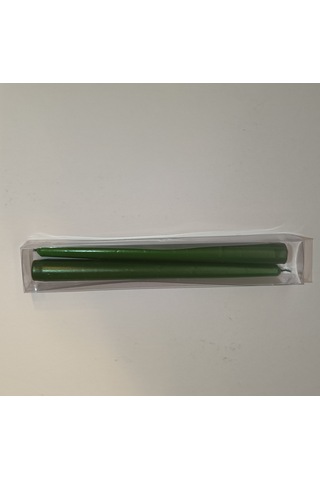 İkili Yaldızlı Şamdan Mum 2x25cm Yeşil