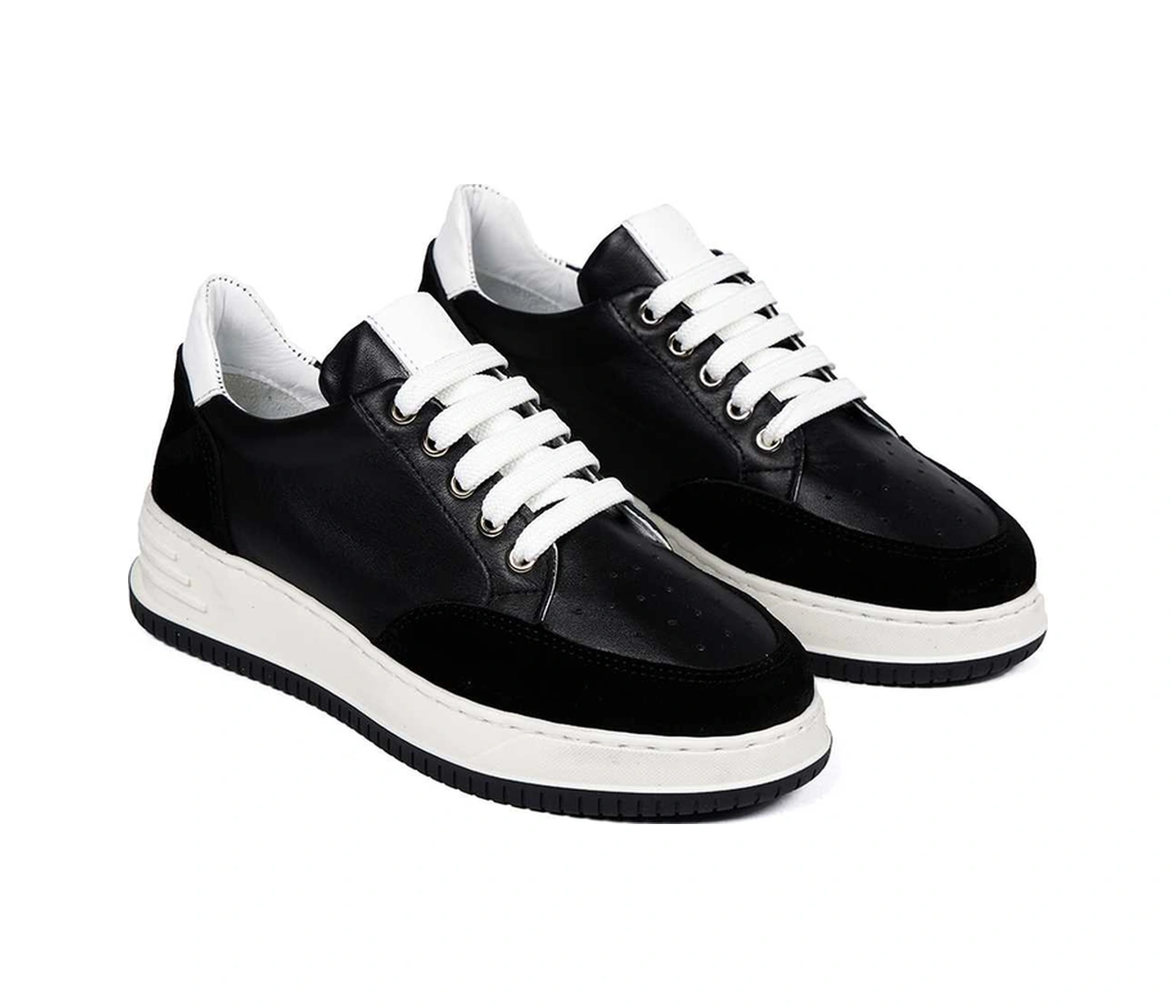 Bestello Bağcıklı Termoplastik Sneaker 101-232119-14 Kadın Ayakkabı Sıyah-beyaz