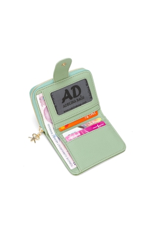 Adelina Bags Kadın Yumuşak Dokulu Küçük Cüzdan Mint Yeşil