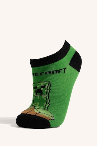 Defacto Minecraft Lisanslı 3lü Pamuklu Patik Karma Çorap Erkek Çocuk I1012a8nskr1 Çok Renkli-kr1