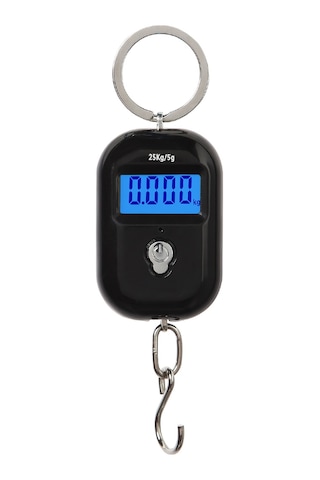 Konesam 25kg/5g Hassasiyetli Taşınabilir Elektronik Askı Terazi - Lcd Ekranlı, Çelik Kanca, Ev Ve Ticari Kullanıma Uygun, Pil Dahil Değil Siyah