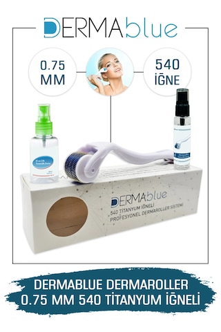 Dermablue 0.75mm Dermaroller 540 Titanyum Iğneli Orijinal Derma R