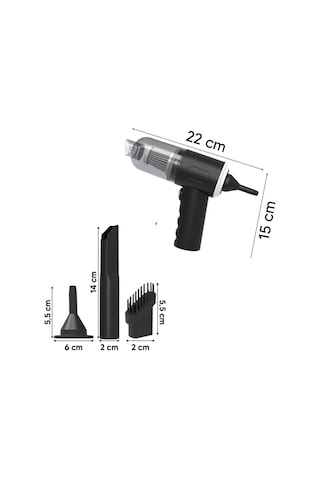 Buffer 3in1 Araç İçi Kablosuz Şarjlı Mini El Süpürgesi Vakum Ve Üfleme