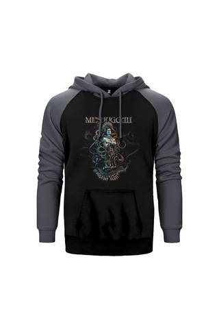 Meshuggah The Violent Sleep Of Reason Gri Renk Reglan Kol Kapşonlu Sweatshirt Gri
