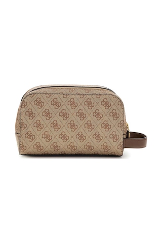 Guess Erkek Monogram Desenli İki Bölmeli El Çantası - Bej / Kahverengi Bej/kahverengi