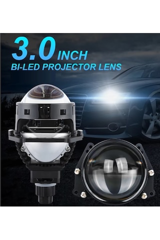 Vidalı Bi-led Far İçi Led Mercek 3 İnc Vidalı Somunlu Kısa Uzun Birlikte Uyumlu