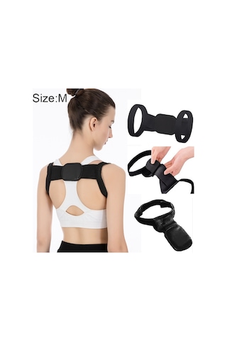 Ayarlanabilir Kadın Sırt Duruşu Düzeltici Omuz Desteği Brace Kemer Sağlık Geri Duruş Kemeri, Boyut: M Siyah
