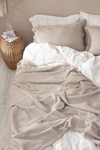 Ecocotton Sara Bej Çift Kişilik %100 Organik Pamuk Pike/yatak Örtüsü Seti 220 240 Cm Bej