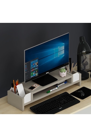 Çınar Monitör Yükseltici Bej-beyaz