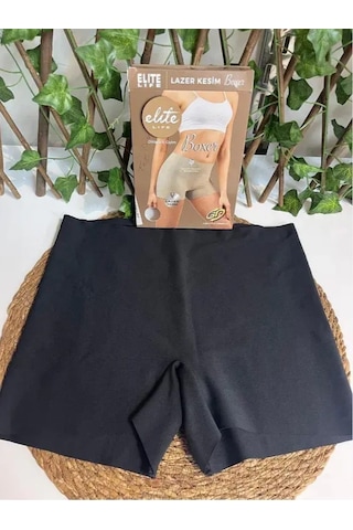 Elite Life A-18 Kadın Dikişsiz Lazer Kesim Boxer 3 Adet Siyah
