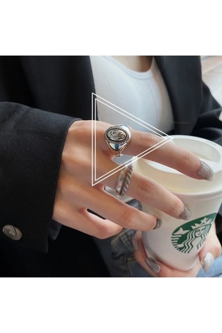 925 Ayar Gümüş Oval Bohem Tarz Ayarlanabilir Yüzük