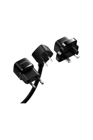 Baseus Powercombo Mini 1ac 1m Güç Kablosu, Eu/uk Fiş Adaptörlü 2500w - Mh-hs2492-7319
